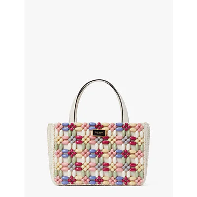 Sam Icon Beaded Raffia Small Tote