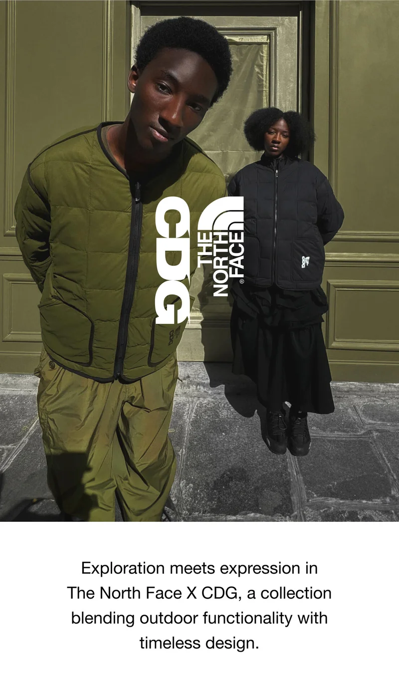 The North Face - Exploration meets expression in The North Face X CDG, a collection blending outdoor functionality with timeless design.