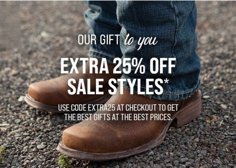 Use Code discount code for an extra 25% off sale styles
