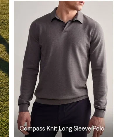 Compass Knit Long Sleeve Polo