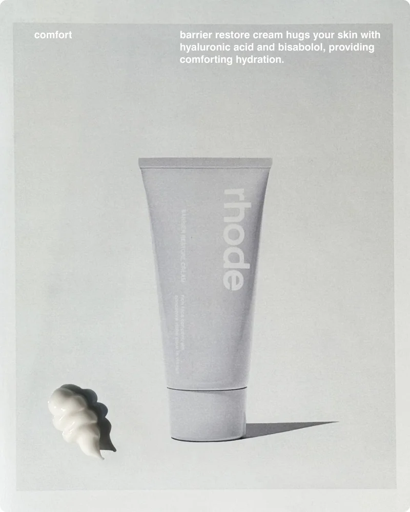 comfort barrier restore cream hugs your skin with hyaluronic acid and bisabolol, providing comforting hydration.