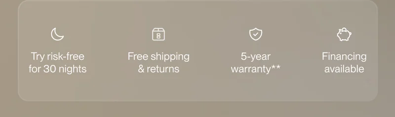 Try risk-free for 30 nights | Free shipping & returns | 5-year warranty