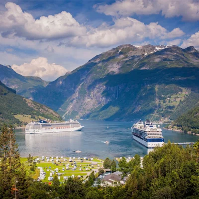 Geiranger and its namesake Geiranger fjord in western Norway. A fissure growing in the side of one cliff could dislodge a rockslide so powerful it unleashes a deadly tsunami.