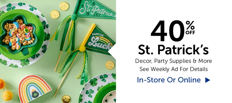 40% Off St. Patrick's - Decor, Party Supplies & More