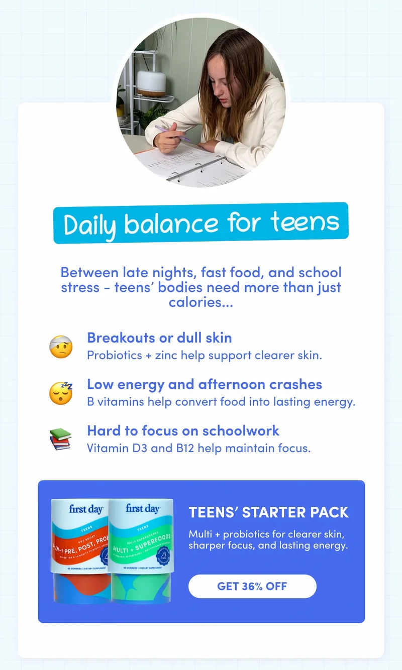 Daily balance for teens