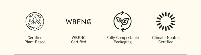 Certified Plant Based. WBE NC Certified. Fully-Compostable Packaging. Climate Neutral Certified.