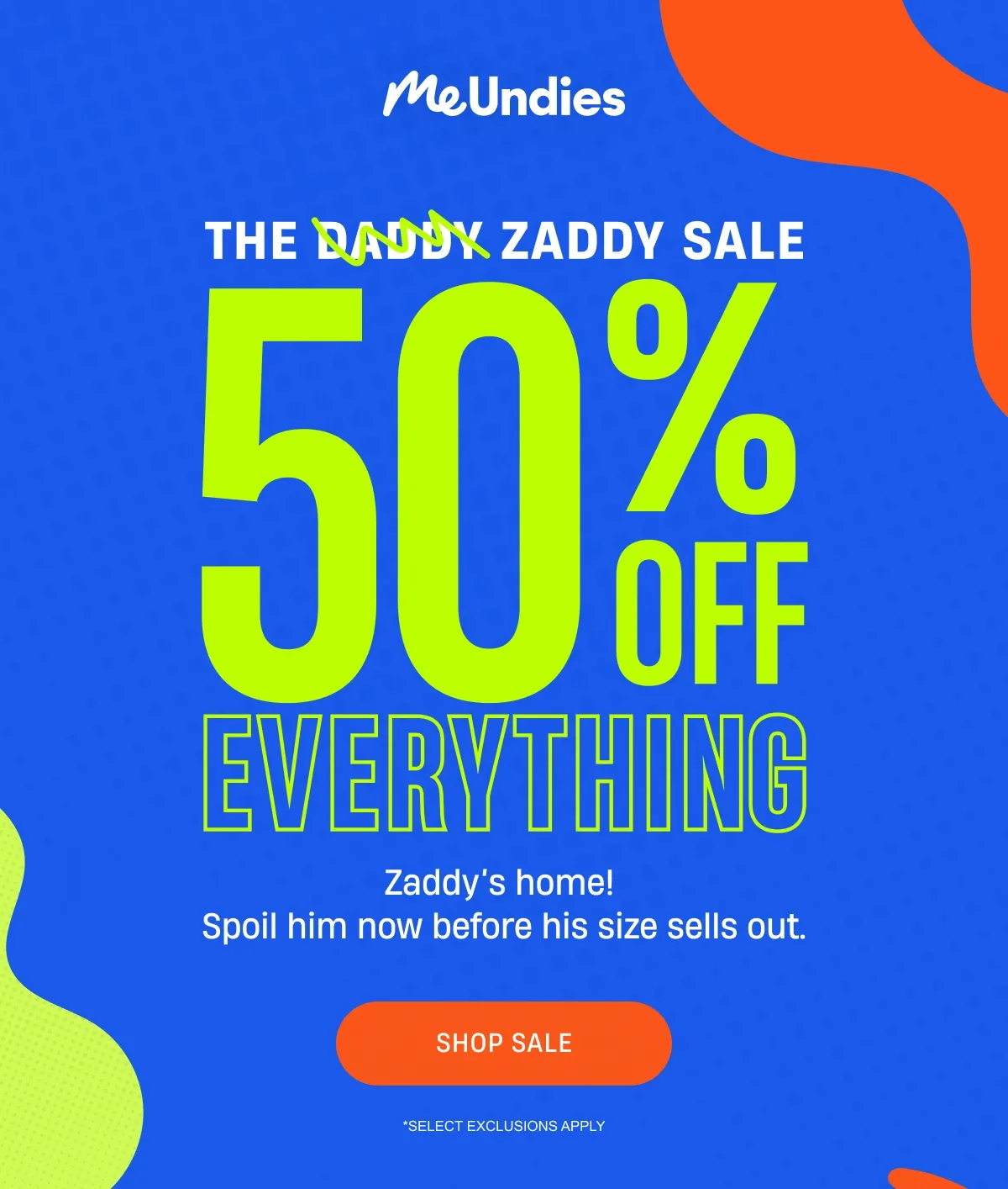 MeUndies | The Zaddy Sale | 50% Off Everything | Shop Sale