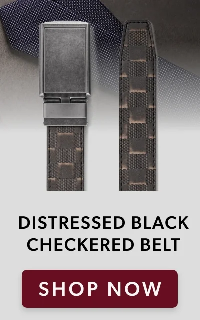 Distressed Black Checkered Belt
