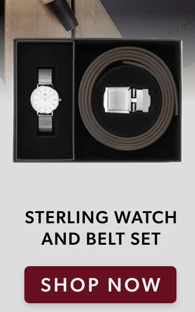 Sterling watch and belt set