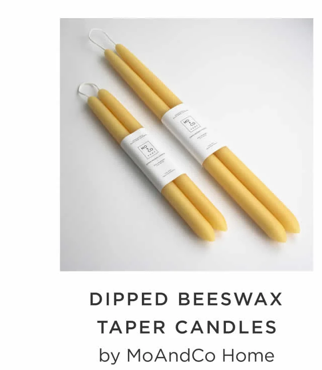 Dipped Beeswax Taper Candles