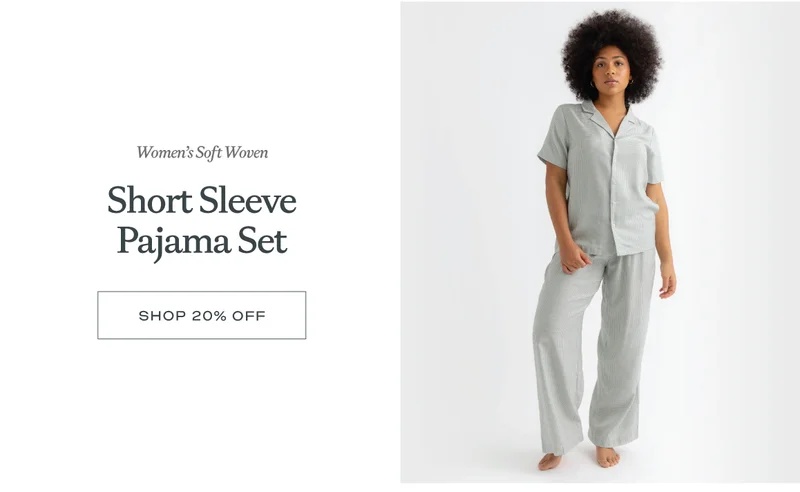 Soft Woven Short Sleeve PJ Set