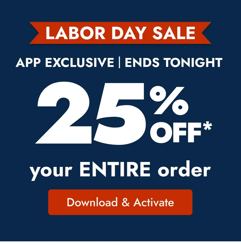 25% off entire order in app