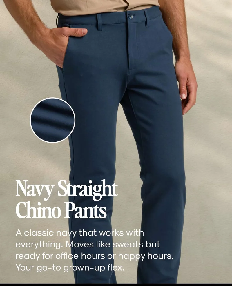 Navy Straight Chino Pants