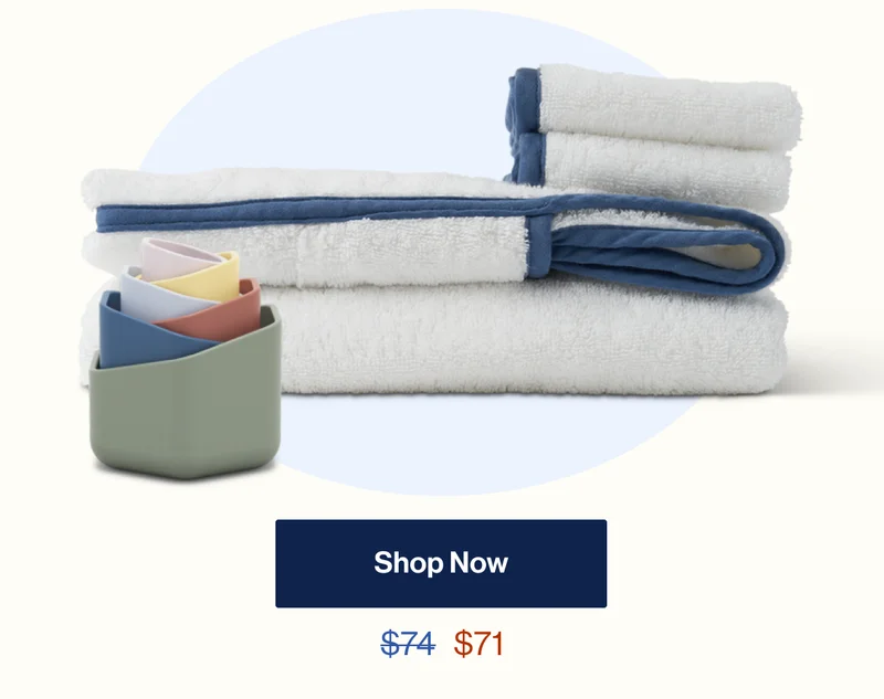 Towel Set + Stacking Cups. From $74  To $71 - Shop Now
