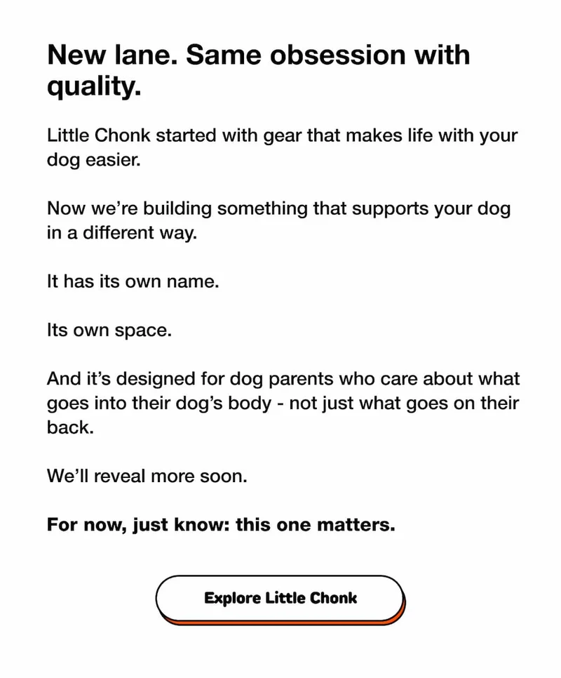 New lane. Same obsession with quality.