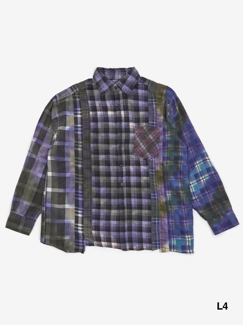Image of Needles Rebuild 7 Cuts Flannel Shirt Tie Dye - Assorted