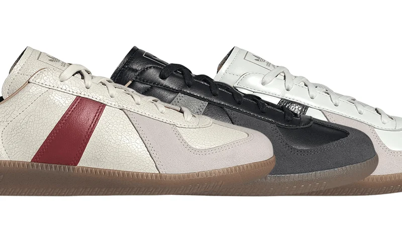 The Adidas German Army Trainer, photographed three ways.