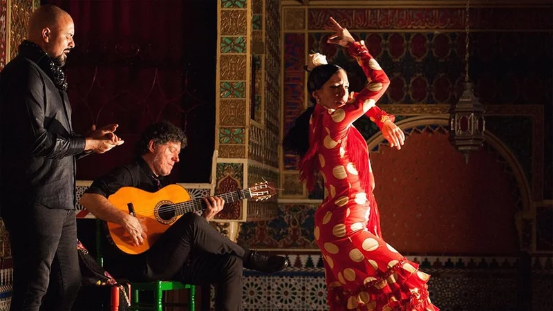 Image description: Flamenco dancer at Torres Bermejas, in Madrid.