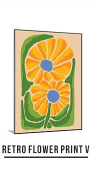 Retro Flower Print V by Dariia Khotenko