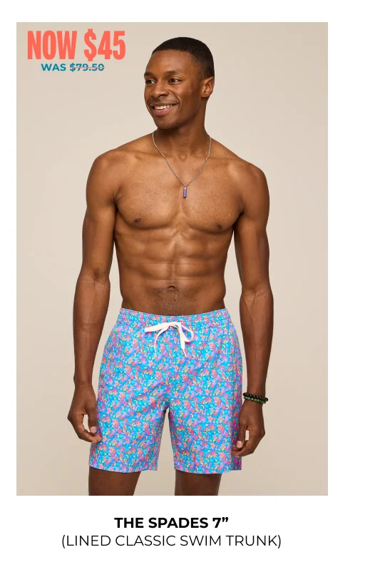 Lined Classic Swim Trunk: The Spades 7"