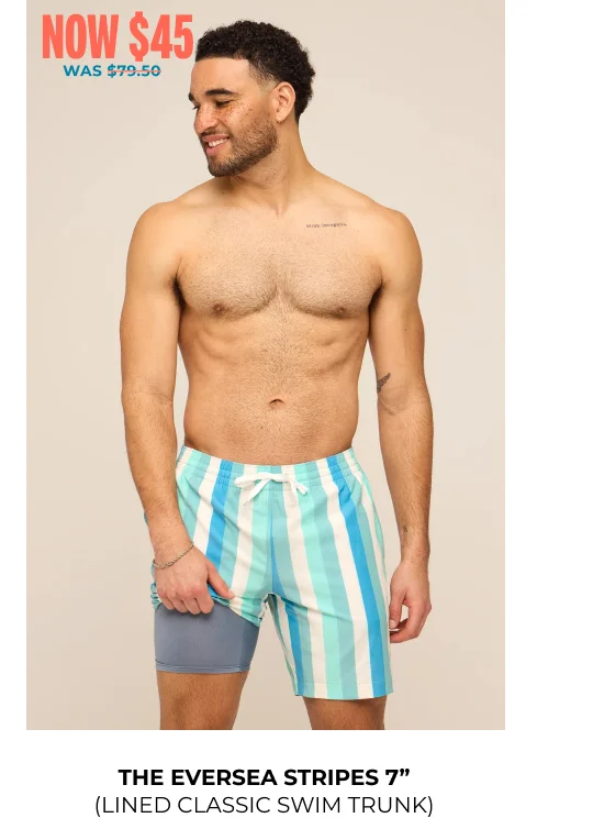Lined Classic Swim Trunk: The Eversea Stripes 7"
