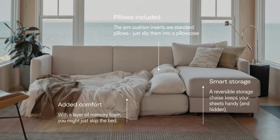 Span Sleeper Storage Sectional