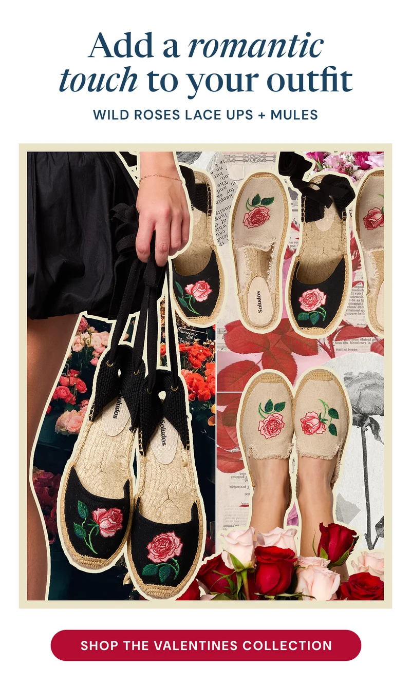 Add a romantic touch to your outfit: Wild Roses Lace Ups + Mules [Shop the valentines collection]