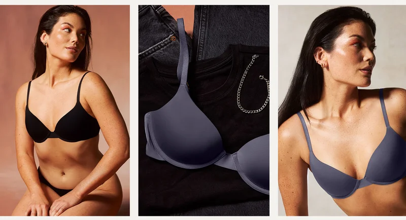 Simply Smooth T-Shirt Bra in Black and Luna