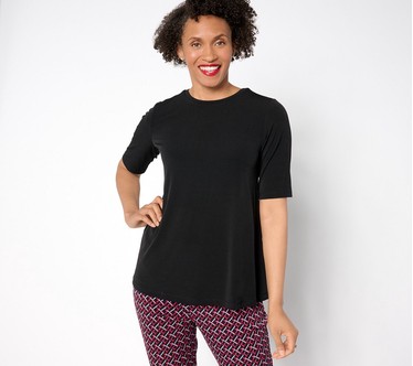 Susan Graver Modern Essentials Liquid Knit Crew-Neck Top