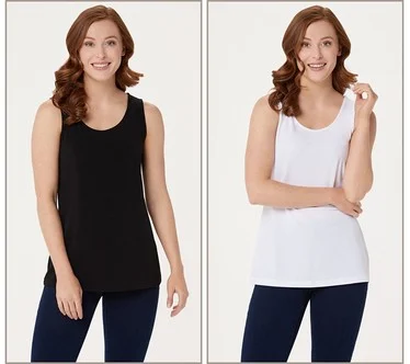 Susan Graver Modern Essentials Set of 2 Liquid Knit Tanks