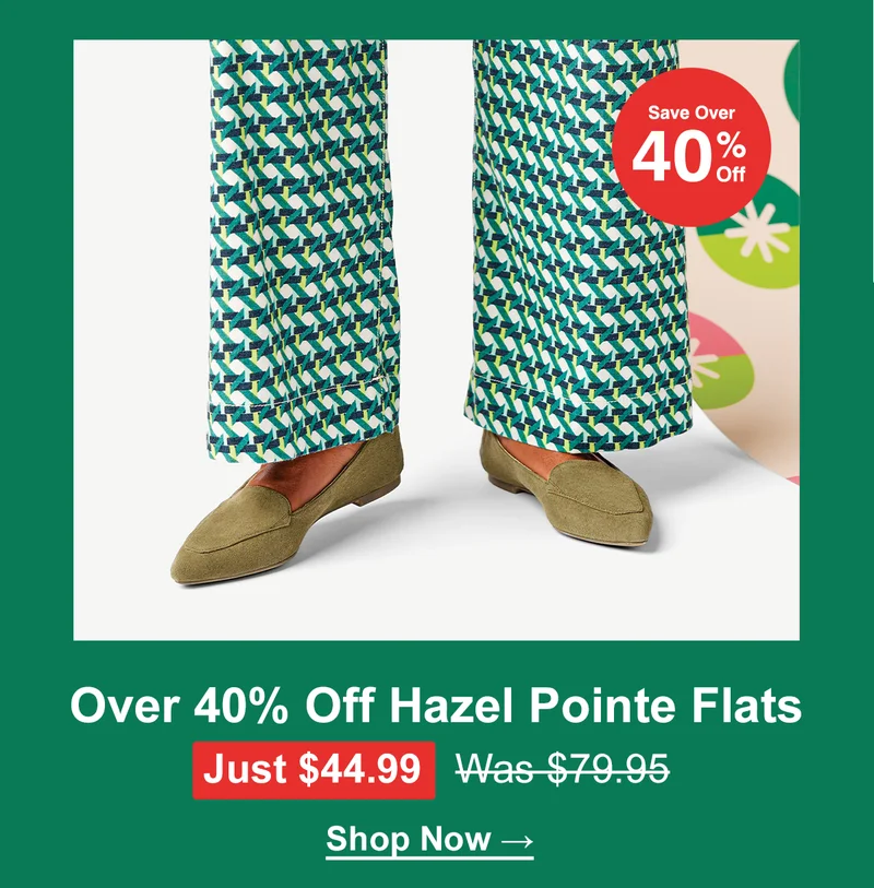 40% off hazel pointe flats. Shop now
