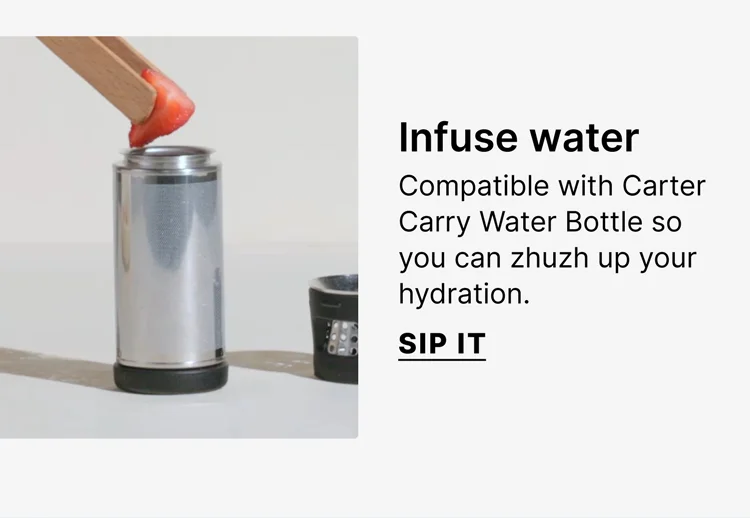 Infuse water - compatible with Carter Carry Water Bottle so you can zhuzh up your hydration - Sip It