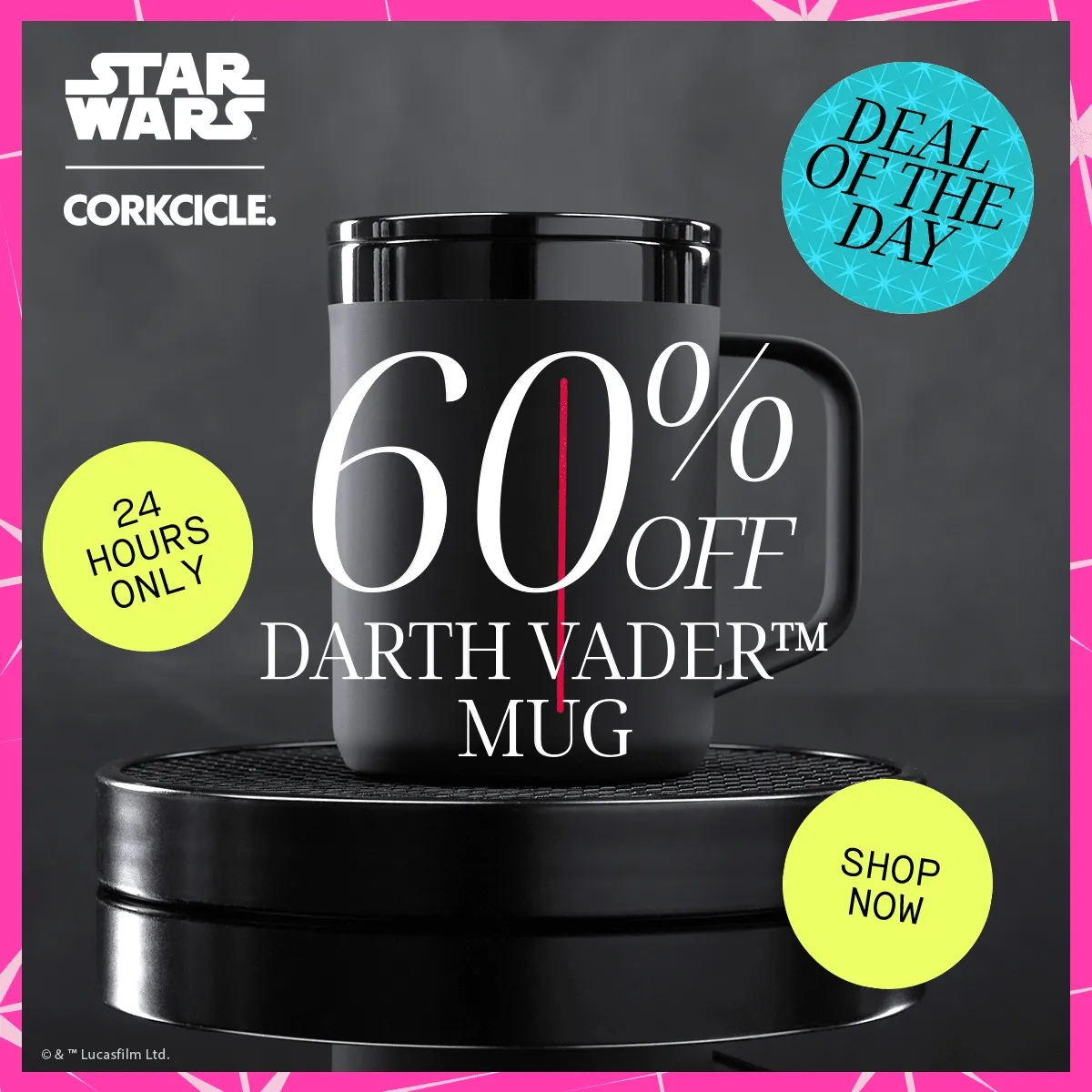 Deal of the day! 60% off Darth Vader Mug