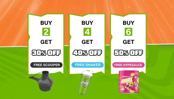 Buy 2, Get 35% off, Buy 4 Get 40% off + Free Lunchbox, Buy 6 Get 45% off + Free Hypesauce