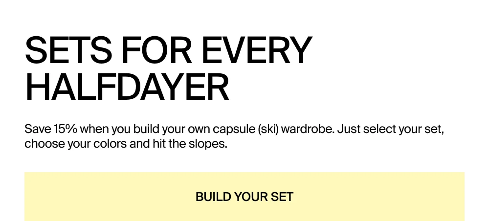 Save 15% on Halfdays sets