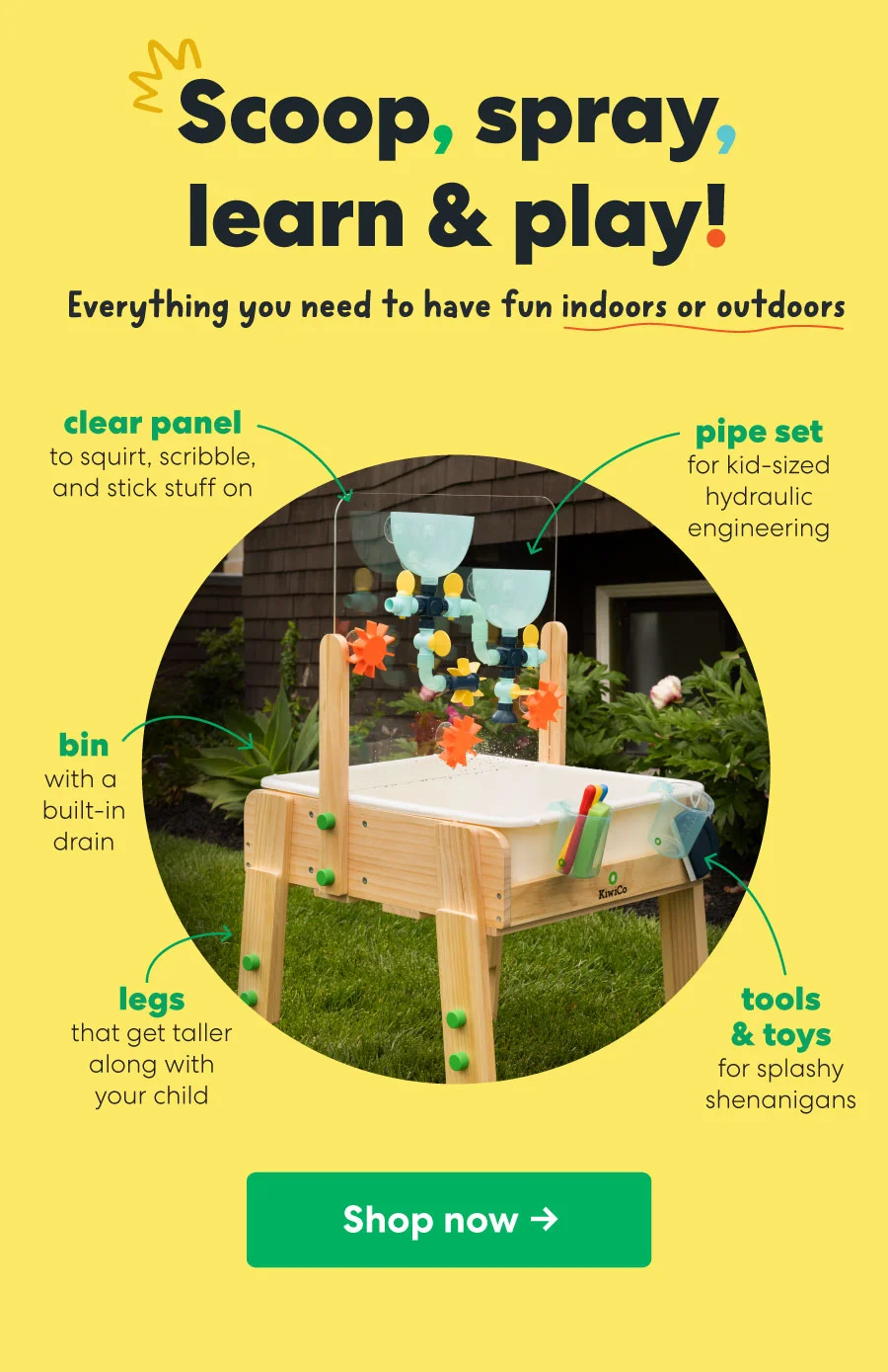 Scoop, spray, learn & play!
