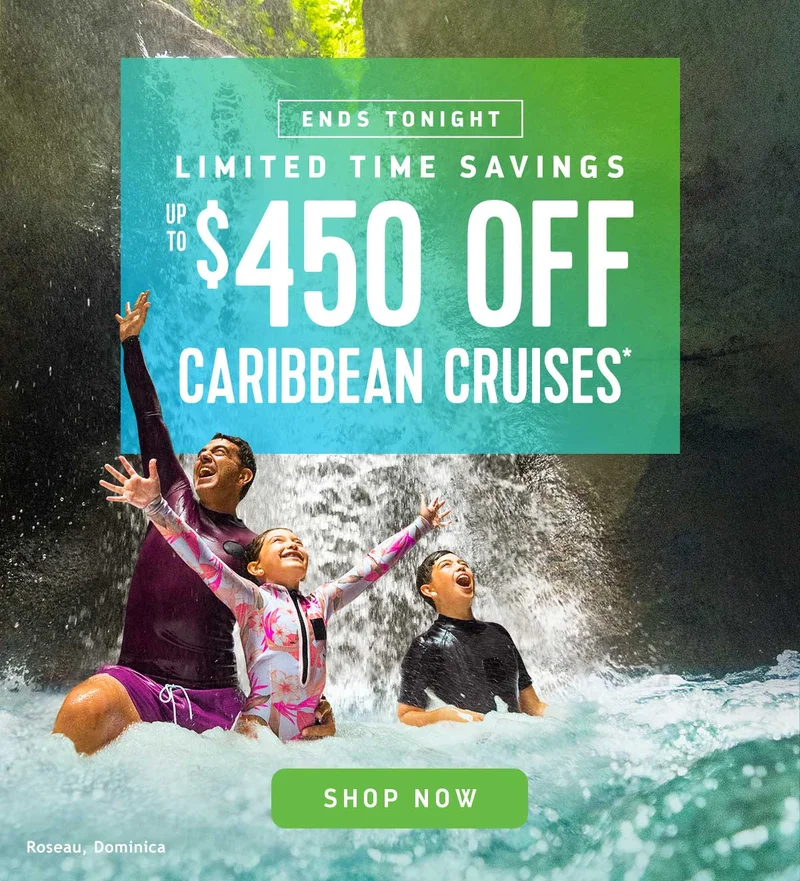 UP TO $450 OFF CARIBBEAN CRUISES
