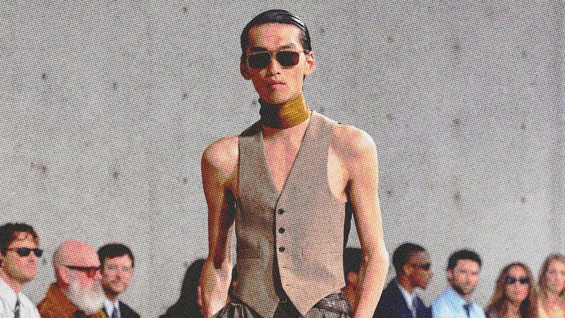 A runway look from the recent YSL presentation during Paris Fashion Week