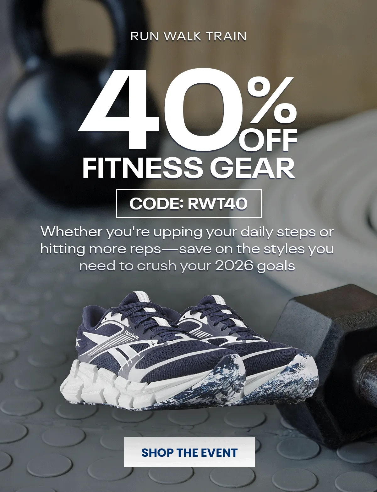 40% OFF Running, Walking, Training