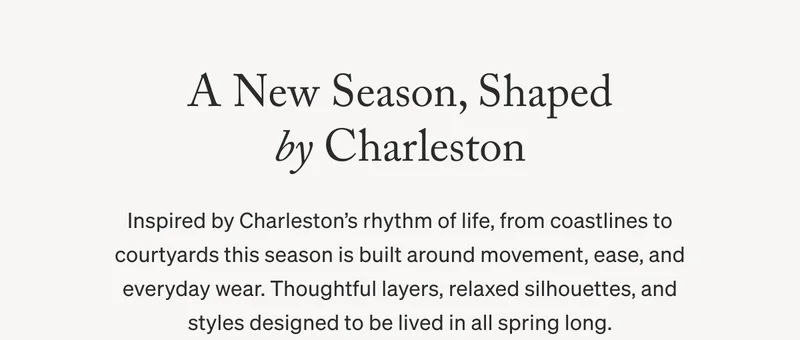 A New Season, Shaped by Charleston