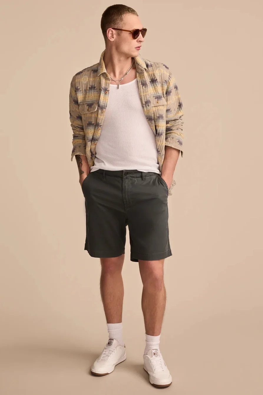 Image of Lucky Brand 9 Inch Stretch Twill Short - Men's Shorts Denim Jean in Dark Slate
