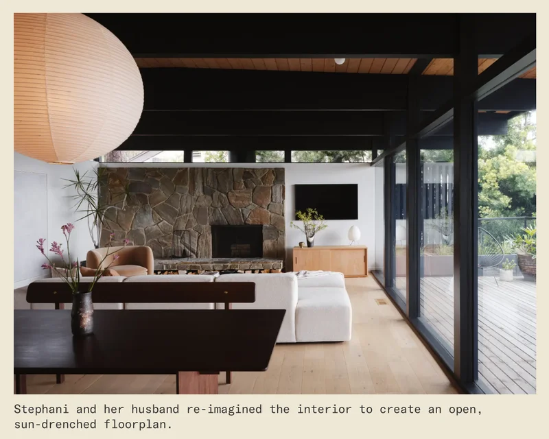 Stephani and her husband re-imagined the interior to create an open, airy floorplan.