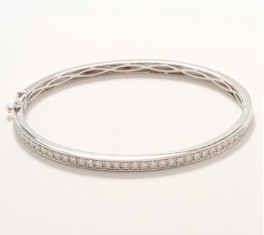 Fire Light Lab Grown Diamond 1.40 ct Tennis Bangle, Sterling Silver