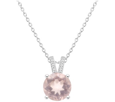 Affinity Gems R ound Gemstone & Diamond Neckla ce, Sterling