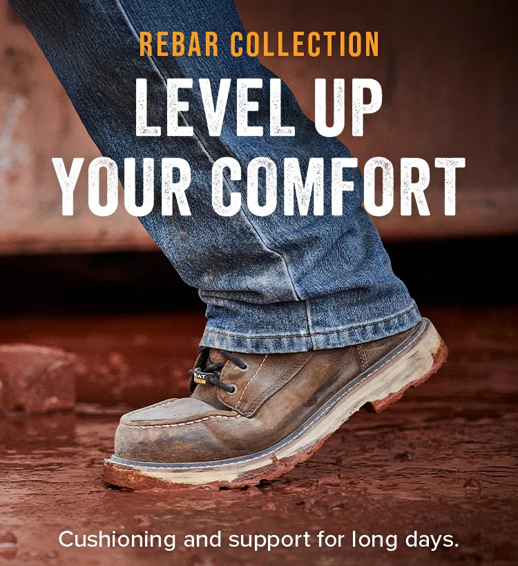 Shop the Rebar Collection. Level Up Your Comfort. Cushioning and support for long days.