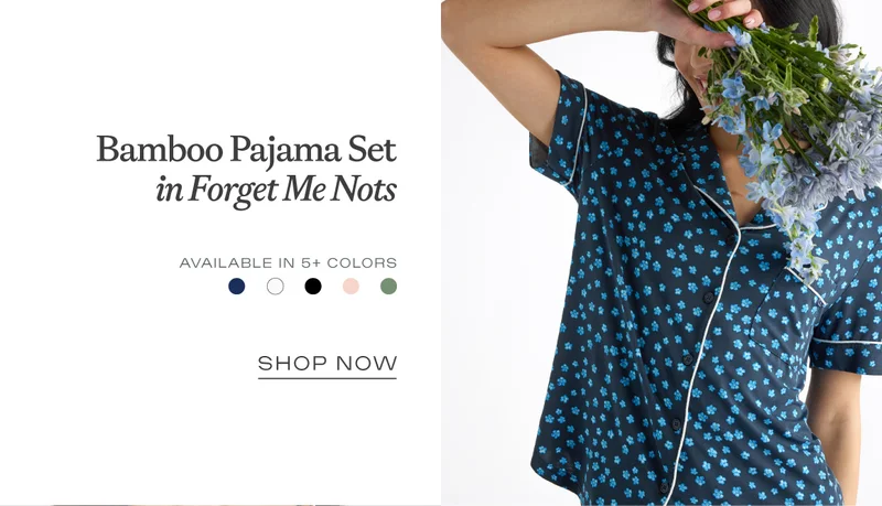 Bamboo Pajama Set in Forget Me Nots Bamboo Pajama Set in Forget Me Nots