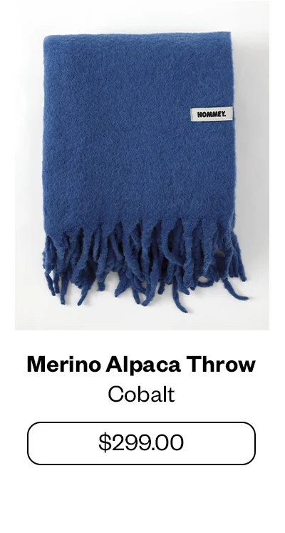 Merino Alpaca Throw - Cobalt