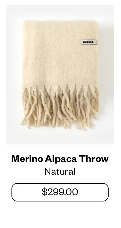 Merino Alpaca Throw - Natural