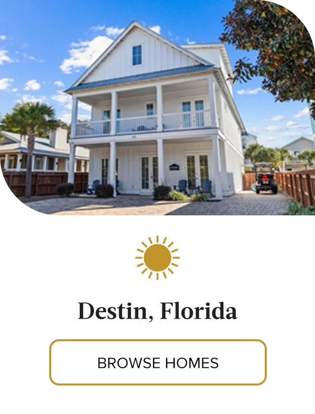Experience a charming vacation rental just steps from sugar-white sands in Destin, Florida.