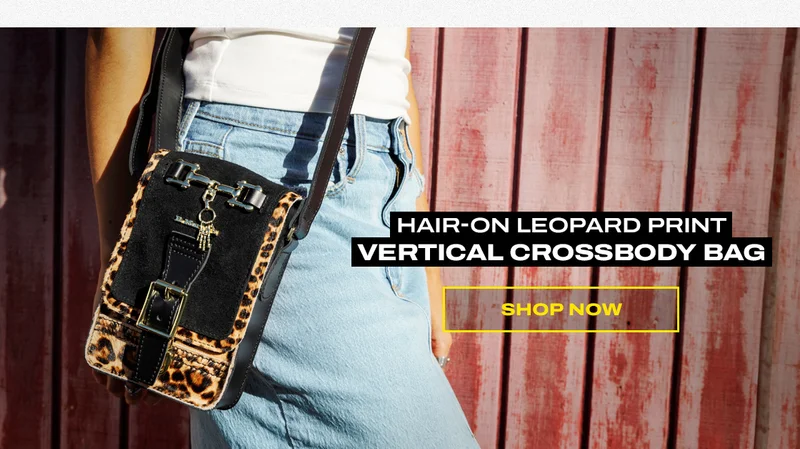 Hair-On Leopard Print Vertical Crossbody Bag